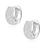 ALEXCRAFT Orecchini a Cerchio in Argento con Cz Piccoli Orecchini Huggie Per Donne E Ragazze Orecchini Uomo Cerchio