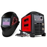 Telwin Force 205 Saldatrice Inverter MMA ad Elettrodo con Accessori e Maschera per Saldatura Tribe 9-13, 200A