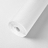 MooiFun Tappetino Antiscivolo, Rivestimento Cassetti, Non-Adesivo Eva Plastica Rotolo Carta per Mensola Frigorifero Tavolo Mobile Cucina Ripiani (Bianco/30cmx150cm)