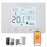 CRONOTERMOSTATO WIFI PROGRAMMABILE SMARTPHONE APP ALEXA TERMOSTATO CALDAIA DA PARETE O BOX 503 DISPLAY IN ITALIANO ALIMENTAZIONE 90-240 Vac DOPPIA FUNZIONE RISCALDAMENTO/CONDIZIONAMENTO