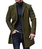 ENENEN Cappotto in Tweed da Uomo Autunno/Inverno Elegante Trench in Tweed Spesso e Caldo di Media Lunghezza