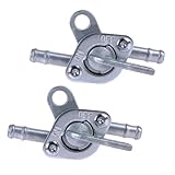 Huybaa 2 Pezzi Rubinetto Benzina Moto, Rubinetto Benzina Serbatoio, 6mm Rubinetto Carburante Universale, Rubinetto Generatore Valvola Benzina per Moto ATV Terrain Vehicle