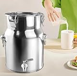201 Bidone Acciaio Inox Litri per Olio con Rubinetto,lattina in Acciaio Inossidabile Contenitori Acciaio Inox per Olio di Oliva Recipiente Caraffa per Il Trasporto di Latte DT,Capacity-5L