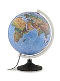 Tecnodidattica Atmosphere Solid B - Mappamondo con doppia cartografia Fisico/Politica, mappamondo classico e accurato in lingua italiana, Diametro 30 cm