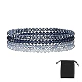 DHWEKU bracciale perle donna,Bracciale Donna Bohemien con Perle di Cristallo Multistrato Braccialetti con Perline Elastico Impilabili Gioielli Moda Estivi Regalo San Valentino per Lei