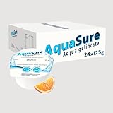 Abbott Nutrition | AquaSure 24 Confezioni x125 g | Acqua Gelificata per il trattamento dietetico di soggetti affetti da disfagia e problemi della deglutizione | gusto Arancia