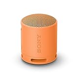 Sony SRS-XB100 -Speaker Wireless Bluetooth, Portatile, Leggero, Compatto, da Esterno, da Viaggio, IP67 Resistente Acqua e Polvere, Batteria da 16 ore, Cinturino Versatile, Chiamate in Vivavoce-Arancio