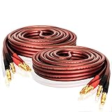 LONPOO Cavo altoparlante in rame puro (con connettori a banana placcati in oro, 14 AWG, 2 M) - cavo altoparlante per casse LP42