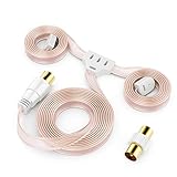 deleyCON 1 Pezzo FM AM UKW Radio Antenna Dipolo da Interno 75 Ohm Connettore Coassiale HiFi Ricevitore Sistema Stereo FM Tuner Antenna Radio