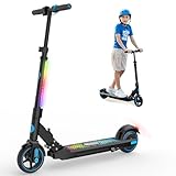 EVERCROSS EV06C Monopattino Elettrico, 6,5'' Monopattino Elettrico pieghevole per Bambini dai 6 ai 12 anni, fino a 15 KMH e 8 KM, display a LED, luci LED colorate, E Scooter per Bambini Bambine