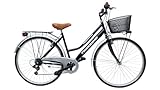 Bicicletta Donna da Passeggio Olanda Misura 28 Bici da città Vintage retrò con Cestino Nero Con Cambio