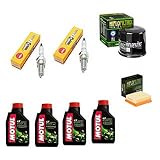 KIT TAGLIANDO CANDELA NGK FILTRO OLIO ARIA HIFLO + OLIO MOTORE MOTUL COMPATIBILE CON Honda NT 700 VA Deauville ABS 2006 2013