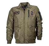 Aeronautica Militare Giubbino AB2071 Giacca Pilot da uomo, giubbotto, Frecce Tricolori (IT, Testo, XL, Regular, Regular, Verde militare)