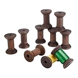 PH PandaHall 10 pz Bobina di Legno Vintage Bobina di Ricamo per Cucito in Legno Nastri per Tessitura di Fili Tessili per Ricamo e Macne da Cucire Artigianato Artistico Colore caffè 5cm