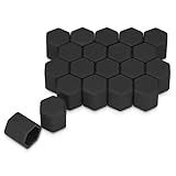 kwmobile 20x Copribulloni compatibile con dadi delle ruote da 17 mm - Set 20 coperture bulloni ruota auto - Copricerchi in nero