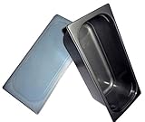 PZ 30 VASCHETTA IN PLASTICA GRIGIA KG 5 PER GELATO DA CM 36 X 16 H CM 12 + COPERCHIO IDEALE PER VETRINA