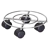 Wagner Carrello per Piante CHROMATO Ø 23 x 6,5 cm I Carrello per Fiori per Interni, Cromato I Carrello per Fiori in Acciaio Cromato I Portavaso Argento Lucido I Portata 60 kg - 20093101