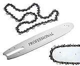 Lama e Barra Motosega 25cm + 2 Catene da 40 Maglie 3/8'', Kit Ricambi Professionali di Alta Qualità, Catena Universale per Motosega da 25cc