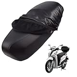 generico pelle copri sella moto Compatibile con Kymco People One 125i 2014-2015,impermeabile,antipioggia, antipolvere e antisole,coprisella moto (black)
