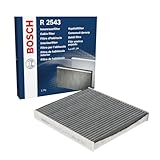 Bosch Filtro Abitacolo ai Carboni Attivi R2543, Filtro di Ricambio - Contro cattivi odori, polline e polvere per un'aria più pulita all'interno del veicolo
