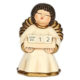 THUN, Calendario con Angelo in Ceramica Decorata a Mano, Idea Regalo, 7.8 x 7.5 x 11 cm h