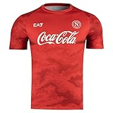 SSC Napoli Maglia Allenamento Rossa, EA7 Prodotto Ufficiale, Maglia Calcio Adulto 2024/2025 - M