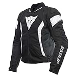 Dainese - Avro 5 Tex Jacket, Giacca Moto in Tessuto, con Protezioni su Spalle, Man, Nero/Bianco/Nero, 58