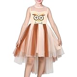 Vestito Bambina A Tema Gufo Tulle Ricamato Senza Maniche Costume di Halloween Festa Quotidiano 8 Anni