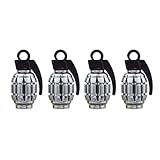 TOMALL Tappi valvola per Pneumatici Titanio Grigio Cromato Lega di Alluminio Stile Grenade per Cerchi per Autobus off-Road