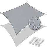 VOUNOT Vela Ombreggiante Rettangolare 3x5 m, Tenda da Sole per Esterno, Impermeabile Protezione UV, Tenda a Vela per Giardino, Balcone, Terrazza, Grigio