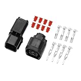 Hihaha Connettore Spina Faretto LED per Honda/Connettore Terminale Maschio Femmina Interno/Serie in Plastica Impermeabile da 2mm / 1 Set Nero 4 Pin