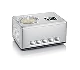 SEVERIN EZ 7405 Gelatiera 2in1, yogurt, display touch LED, contenitore da 2 L, timer, raffreddamento automatico, Gelatiera autorefrigerante, mantiene freddo 30 min, ricettario, acciaio inox