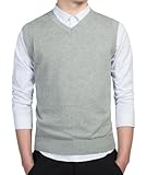 DURINM Uomini Maglione Gilet per più Misurare Alto V Collo Uomo Cotone Senza Maniche Maglie con Scollo a V Gilet in Maglia Pullover dal Taglio Rilassato