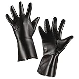 W WIDMANN MILANO Party Fashion 8533B - Guanti in pelle da bambino per completare il travestimento da diversi personaggi, per carnevale, festa a tema o Halloween, neri