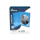 Custodie Mediarange per cd, dvd e blu ray slim 11mm con tasca trasparente per copertina, confezione da 5 pezzi