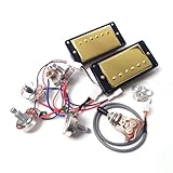 ProBucker Alnico - Set di 2 pickup Humbucker per pickup Gibson Les Paul, pickup per collo e ponte con terminali a collegamento rapido a 2 conduttori, cablaggio 2V2T, aggiornamento