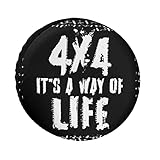 NIBABAEU Copertura per pneumatici di ricambio per auto, 4 x 4 My Way of Life impermeabile antipolvere per pneumatici di scorta, adatto per SUV, camper, rimorchio, ruota auto 14"