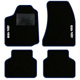 QUEMAR Tappetini Auto compatibili con Alfa Romeo 159 2005-2011 / Kit Tappeti in Moquette e Gomma su Misura (Set 2 Anteriori + 2 Posteriori) / Ricami e Colori Personalizzati (2 Ricami, Bordo Blu)