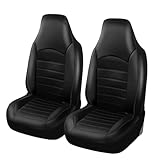 WXEXUDIN Auto Coprisedili Set per Toyota RAV-4 2013-2018,2 Pezz Anteriori Pelle PU Copri Sedile Auto Protezioni Comodo E Traspirante Auto Accessori Interno,Black
