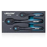 LIBRATON Cricchetto reversibile, Set di 3 chiave a cricchetto 1/4", 3/8", 1/2", impugnatura a cricchetto sgancio rapido a 72 denti, con organizer in EVA