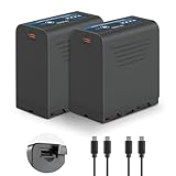 NEEWER BASICS Batteria di Ricambio NP-F970 7800mAh da 2Pz, Compatibile con Sony NP-F550 750 950 970 FX3 FX30 A7 Canon R5 Nikon Z8 Videocamera Monitor a Luce LED, 20W Tipo C PD Carica Rapida, TP-F970