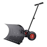 UISBERT - Pala da neve con ruote, regolabile in altezza in 5 posizioni, larghezza 75 cm, altezza 42 cm