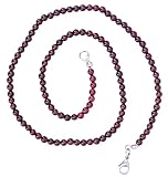 Taddart Minerals - Collana marrone rosso scuro in granato naturale con sfere da 4 mm e 45 cm di lunghezza, realizzata a mano, Granato