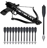 Migliora la Tua Esperienza con la Balestra con frecce in Alluminio da 6,3 Pollici - Confezione da 24 for tiro al Bersaglio e Caccia alla Piccola selvaggina (Color : Black)
