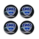 KHGFRX 4 Pezzi Auto Coprimozzi della Ruota, per Lancia ypsilon Delta musa Nera thema Stratos Y Phedra(OD:60 MM,ID:58 MM) Ruot Coprimozzo Antipolvere Impermeabile Decorativo Accessori
