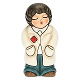 THUN, Bomboniera Bimbo Dottore con Camice in Ceramica Decorata a Mano, Simbolo di Passione e Dedizione, Linea Bomboniere, 3.5x3x7 cm h