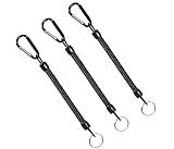 YiXuTag Portachiavi Spirale, 3 Pezzi Portachiavi a Molla Spirale con Moschettone, Portachiavi Estensibile, Cordini da Pesca, Cordino di Sicurezza per Canottaggio, Kayak, Campeggio e Caccia