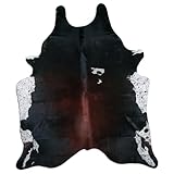 Livorio Tappeto in pelliccia di mucca di alta qualità, nero, marrone, bianco, tricolor, prodotto naturale unico dal Sud America, pelliccia di bovino, vera pelliccia