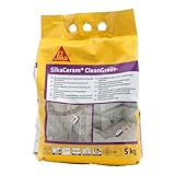 Sika - SikaCeram CleanGrout, Bianco - Stucco cementizio per fughe a pavimento e a parete - Idrorepellente - Previene muffa, batteri e funghi - 5kg