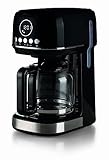 Ariete 1396 Macchina da caffè con filtro Moderna, Caffè americano, Capacità fino a 15 tazze, Base riscaldante, Display LCD, Filtri estraibili e lavabili, Nero